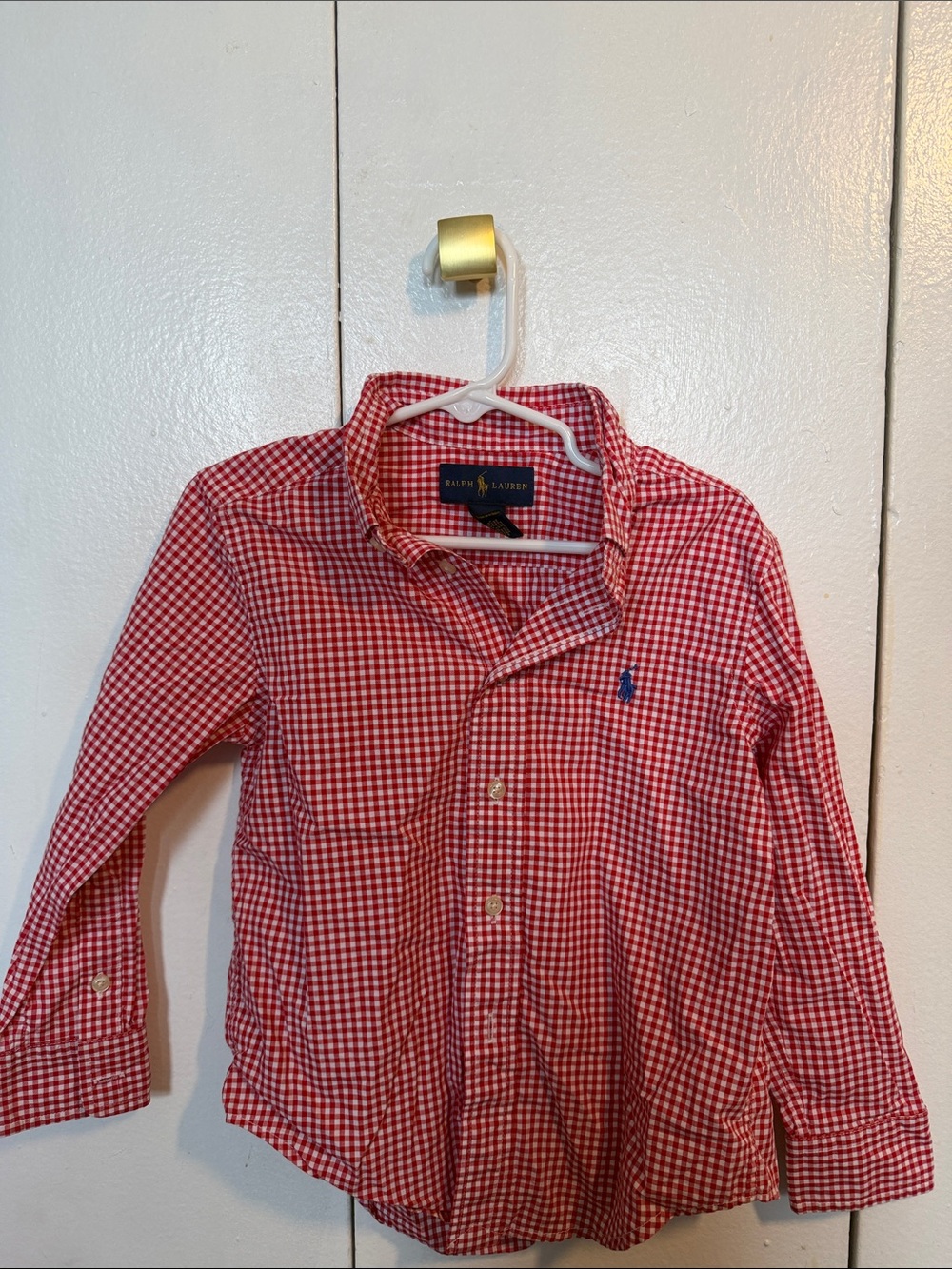 Ralph Lauren Red & White Gingham Button-Down Shirt